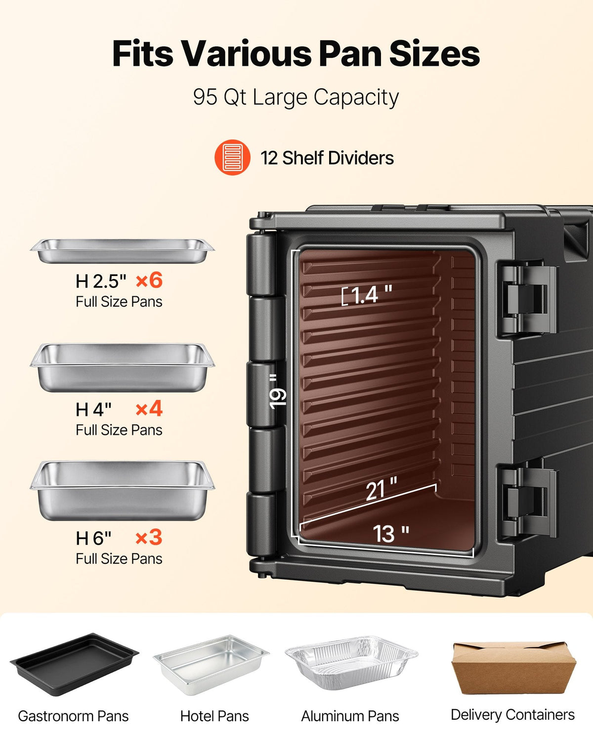 VEVOR Insulated Food Pan Carrier, 90 L Hot Box for Catering, LLDPE by Lemon Thalassa