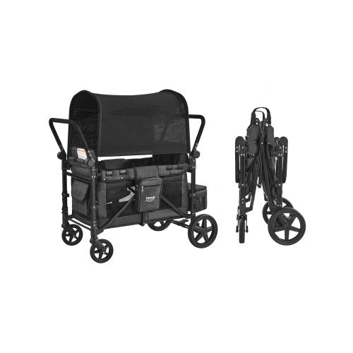 VEVOR Wagon Stroller for 4 Kids, Push Pull Quad Collapsible Stroller by Lemon Thalassa