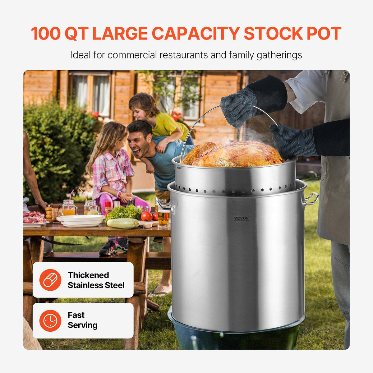 VEVOR Stainless Steel Stockpot, 100 Quart Large Cooking Pots, Cookware by Lemon Thalassa