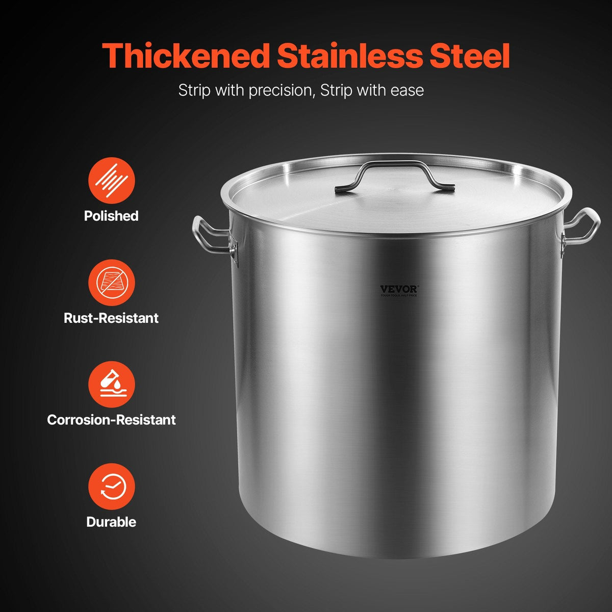 VEVOR Stainless Steel Stockpot, 100 Quart Large Cooking Pots, Cookware by Lemon Thalassa