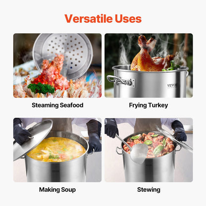 VEVOR Stainless Steel Stockpot, 100 Quart Large Cooking Pots, Cookware by Lemon Thalassa