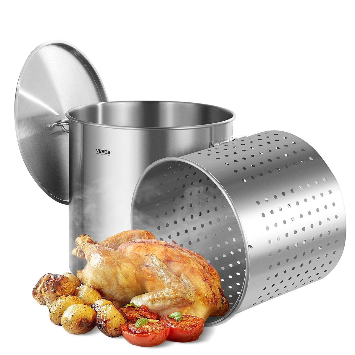 VEVOR Stainless Steel Stockpot, 100 Quart Large Cooking Pots, Cookware by Lemon Thalassa