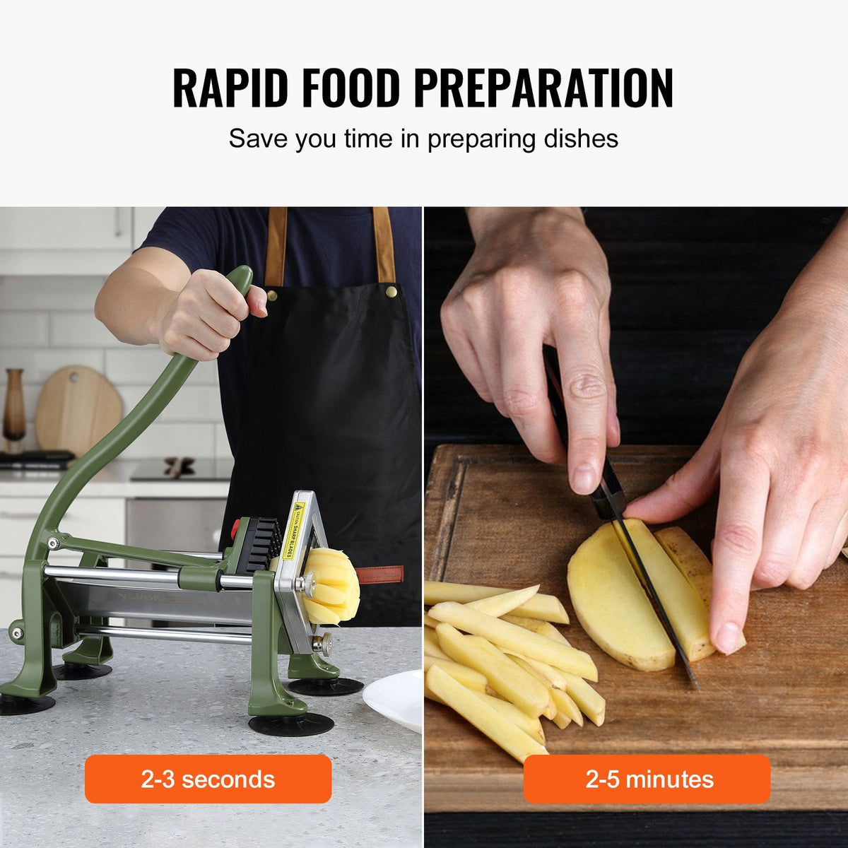 VEVOR French Fry Cutter, Potato Slicer with 1/2-Inch Stainless Steel by Lemon Thalassa