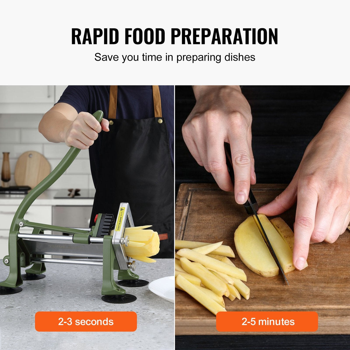 VEVOR French Fry Cutter, Potato Slicer with 1/2-Inch and 3/8-Inch by Lemon Thalassa
