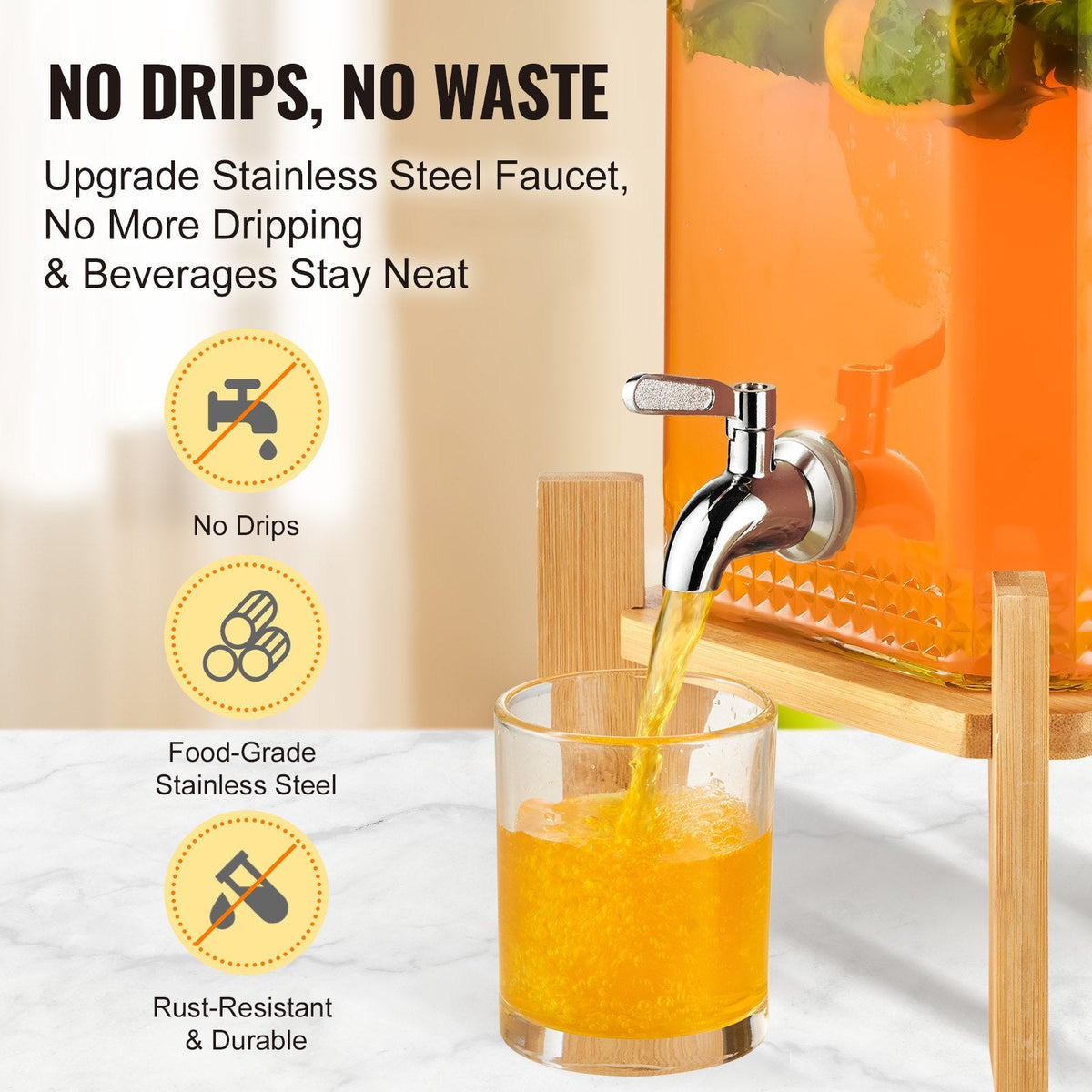 VEVOR Beverage Dispenser, 1.5 Gallon/5.5 L Drink Dispensers for by Lemon Thalassa