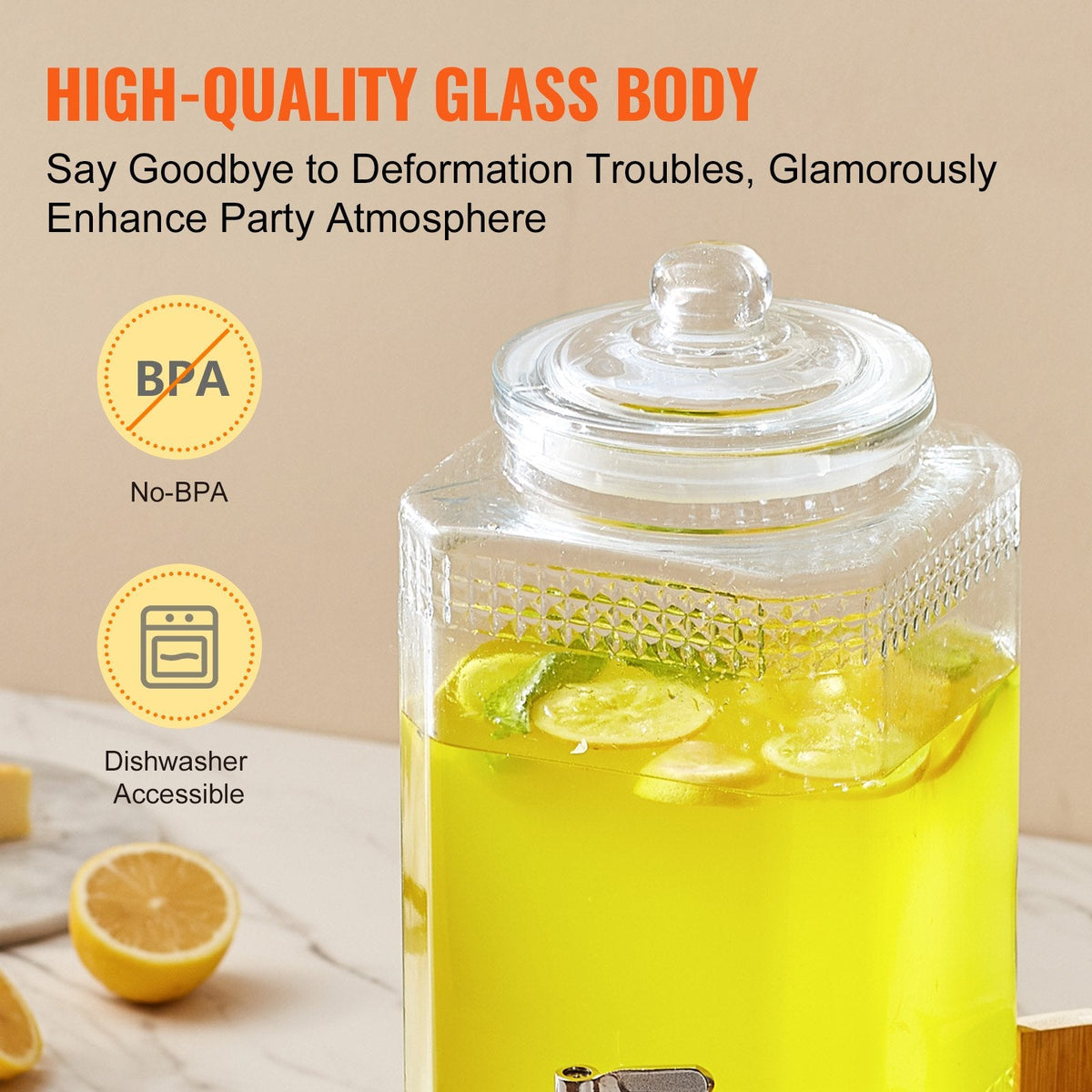 VEVOR Beverage Dispenser, 1.5 Gallon/5.5 L Drink Dispensers for by Lemon Thalassa