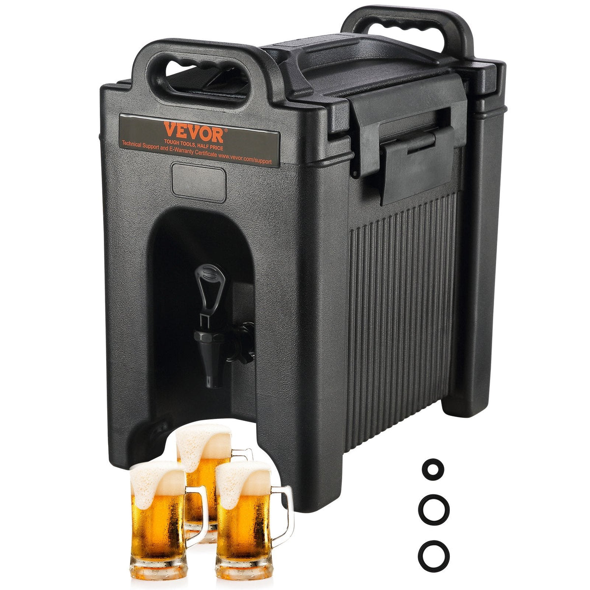 VEVOR Insulated Beverage Dispenser, 9.5 L, Food-grade LDPE Hot and by Lemon Thalassa