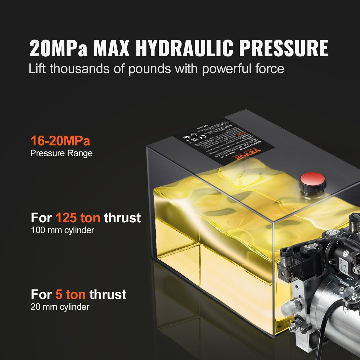 VEVOR Hydraulic Pump, 8 Quart Hydraulic Power Unit, Double Acting Dump by Lemon Thalassa