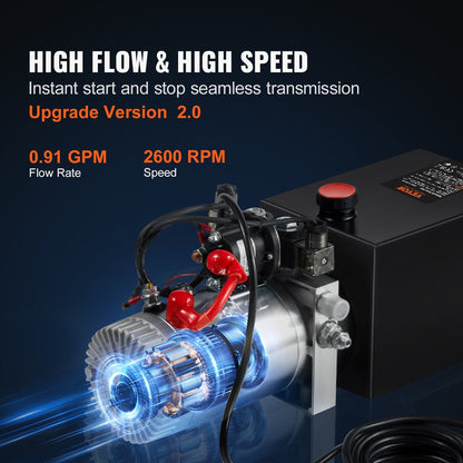 VEVOR Hydraulic Pump, 8 Quart Hydraulic Power Unit, Double Acting Dump by Lemon Thalassa