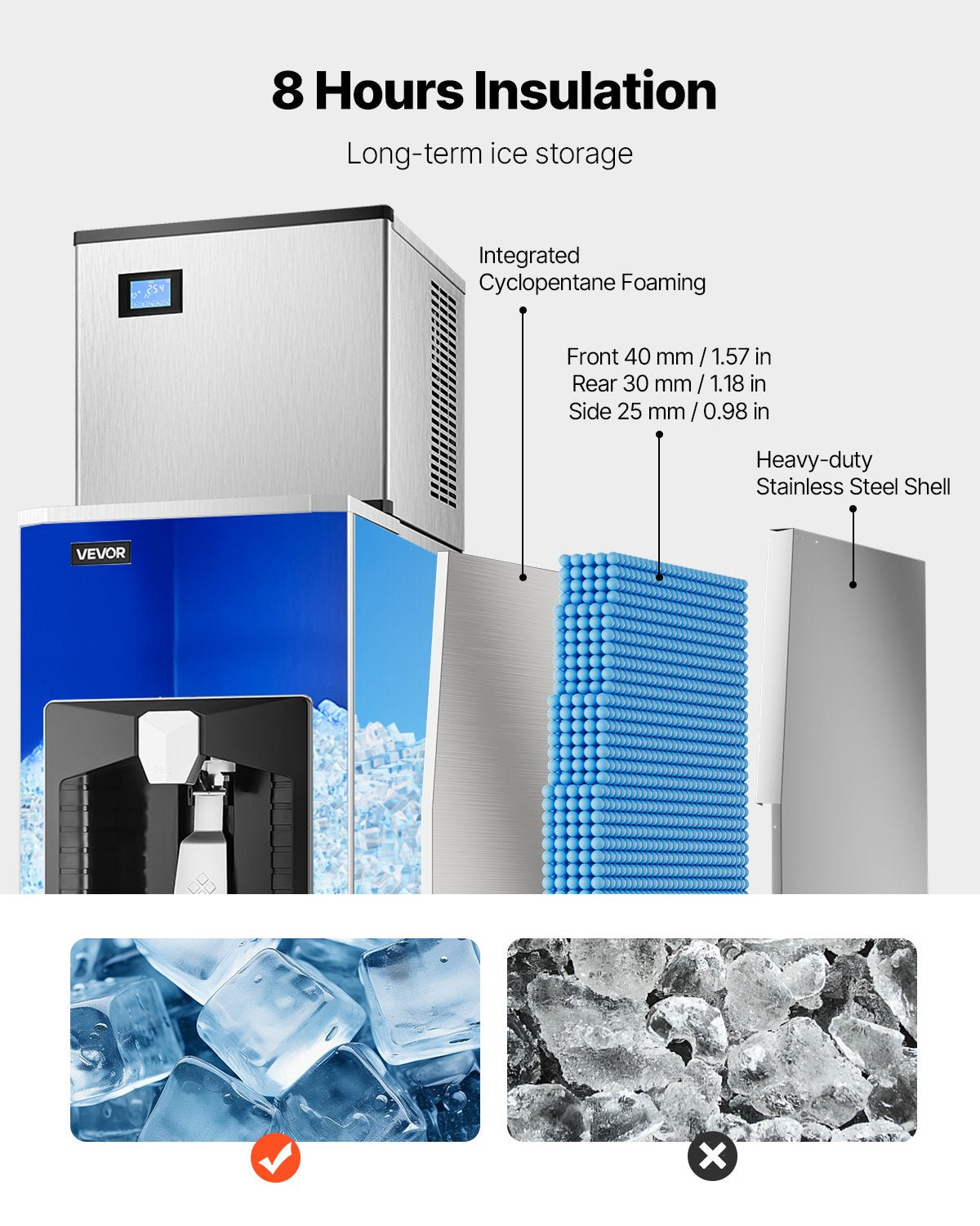 VEVOR Ice Dispenser, Ice Storage Bin with 180 Lbs Storage Capacity, 20 by Lemon Thalassa