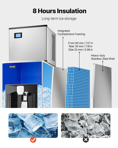 VEVOR Ice Dispenser, Ice Storage Bin with 180 Lbs Storage Capacity, 20 by Lemon Thalassa