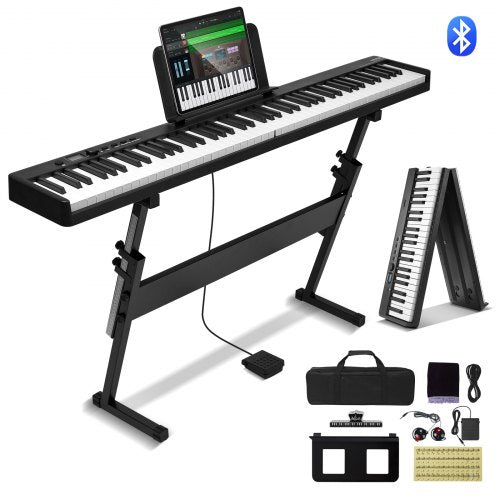 VEVOR 88 Key Folding Keyboard Piano, Bluetooth & MIDI, Portable by Lemon Thalassa