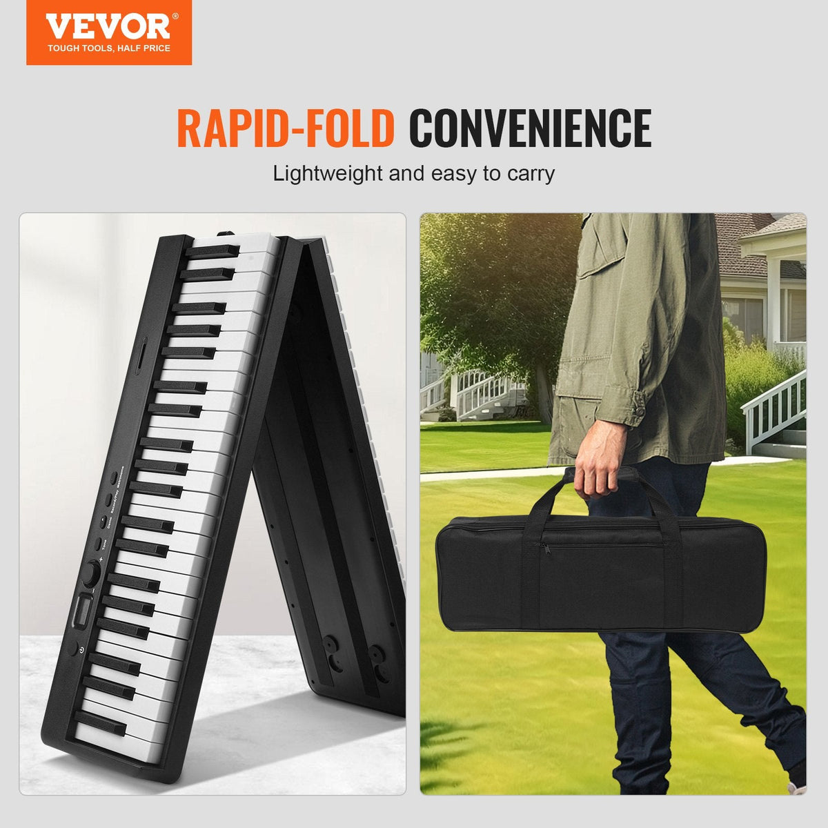 VEVOR 88 Key Folding Keyboard Piano, Bluetooth & MIDI, Portable by Lemon Thalassa