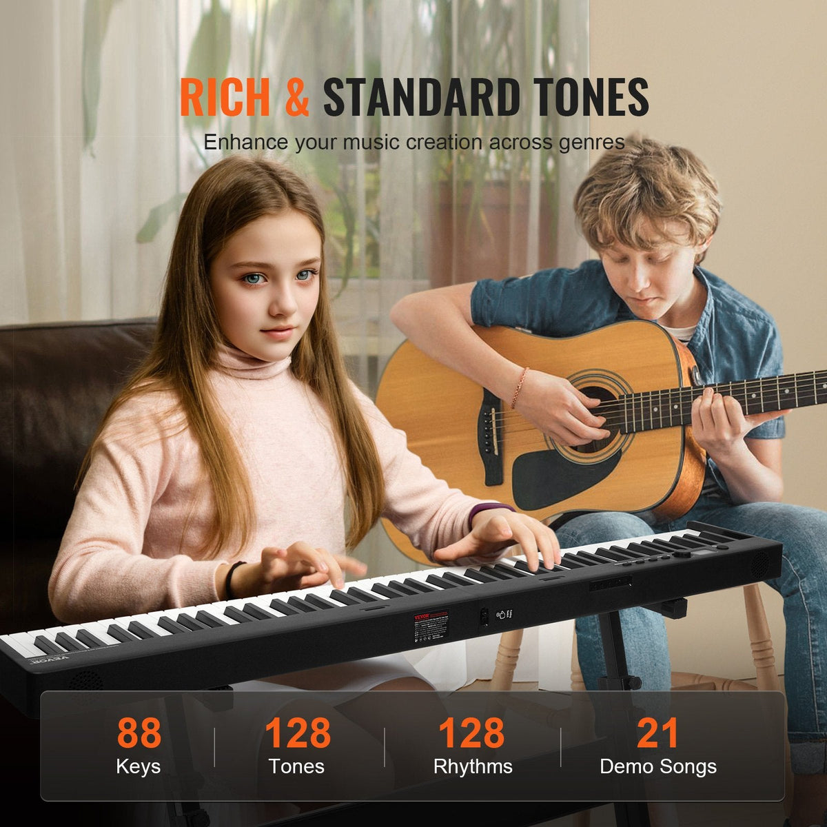 VEVOR 88 Key Folding Keyboard Piano, Bluetooth & MIDI, Portable by Lemon Thalassa