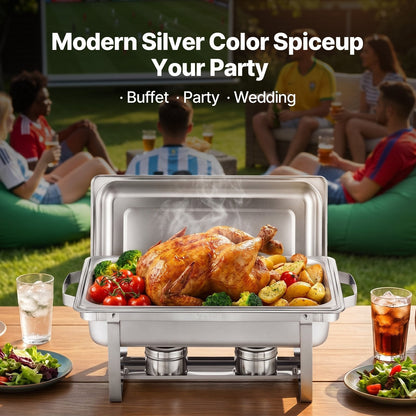 VEVOR Chafing Dish Buffet Set, 8 Qt 4 Pack, Stainless Steel Chafer by Lemon Thalassa