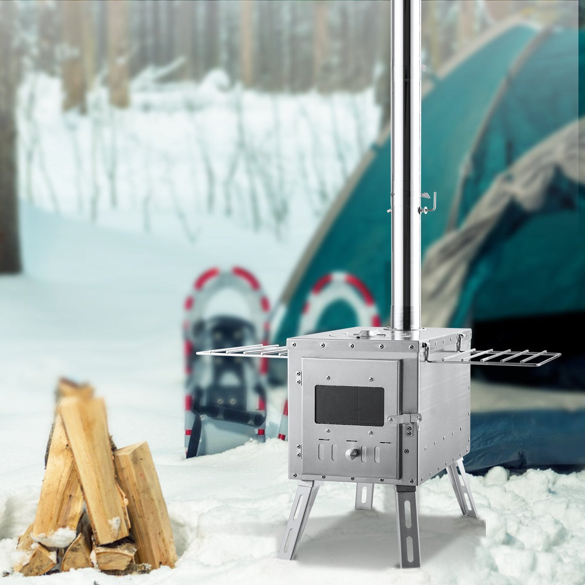 VEVOR Wood Stove, 218.44 cm, Stainless Steel Camping Tent Stove, by Lemon Thalassa