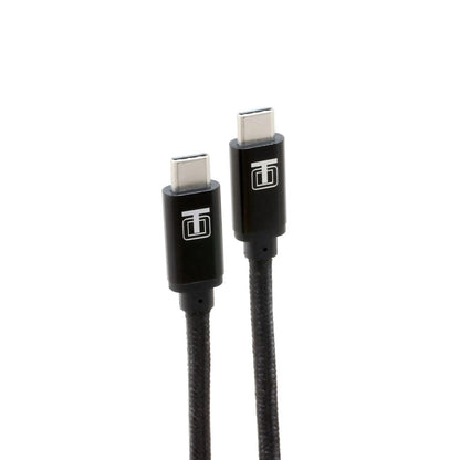 USB-C 3.0 Cable 10ft Black Nylon Braided Fast Charge by Thought Out