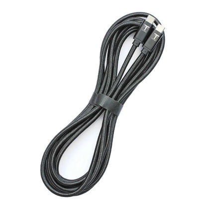 USB-C 3.0 Cable 10ft Black Nylon Braided Fast Charge by Thought Out