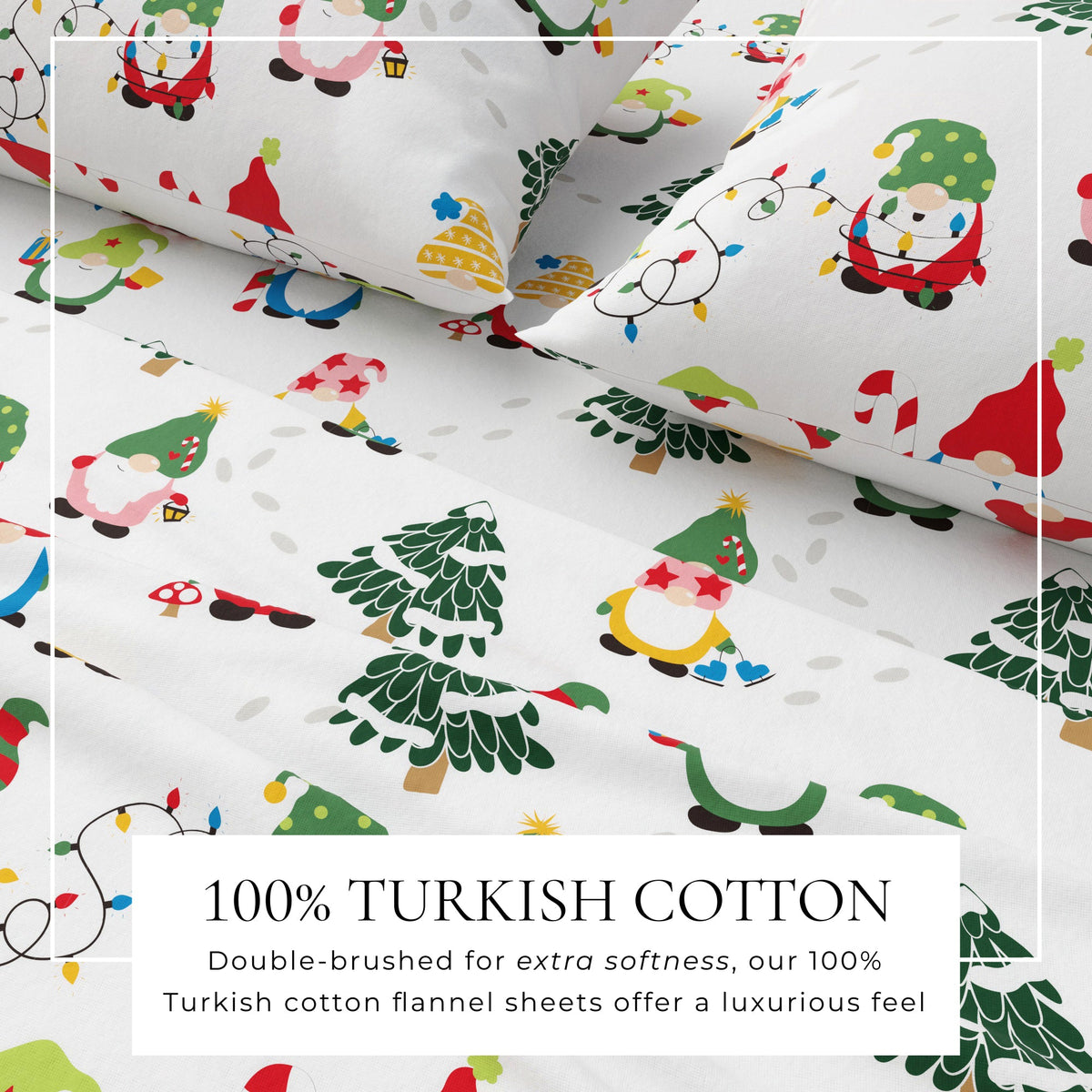 Turkish Cotton Christmas Flannel Sheet Set - Whittaker Collection by Great Bay Home