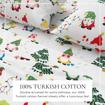 Turkish Cotton Christmas Flannel Sheet Set - Whittaker Collection by Great Bay Home