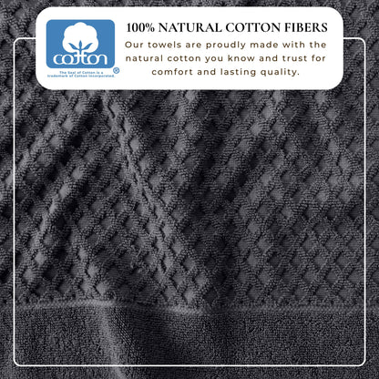 Cotton Diamond Waffle Weave Bath Towel Set - Grayson Collection by Great Bay Home