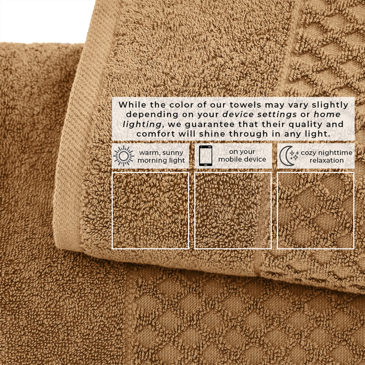 Cotton Diamond Waffle Weave Bath Towel Set - Grayson Collection by Great Bay Home