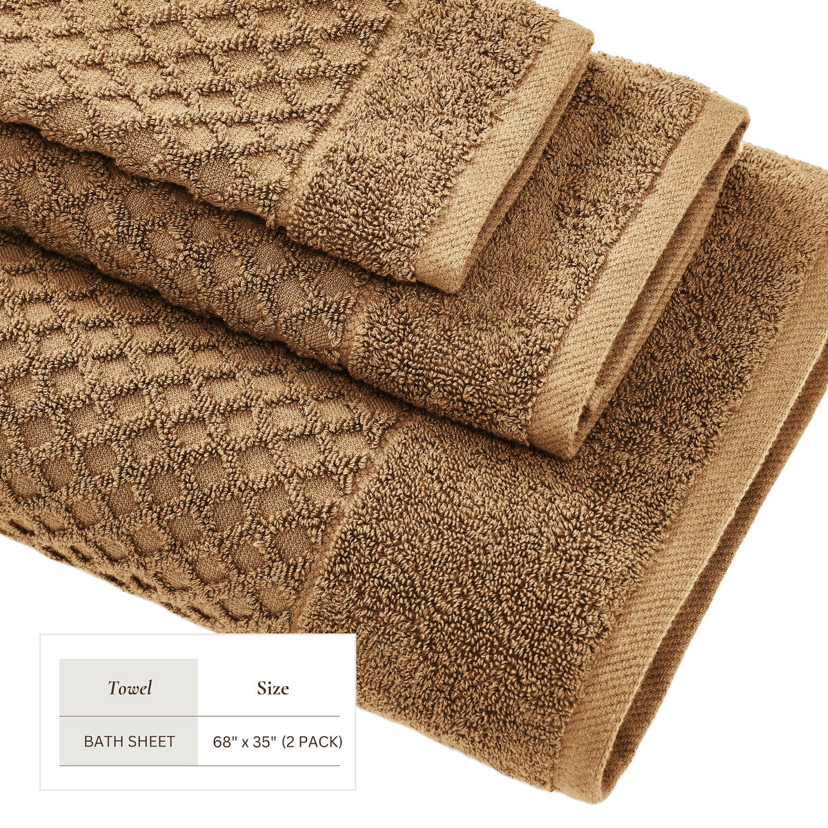 Cotton Diamond Waffle Weave Bath Towel Set - Grayson Collection by Great Bay Home