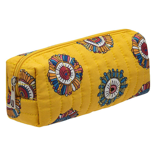 Eklips Quilted Cosmetic Bag - Small Makeup Bag Organizer for Travel, Stylish Pencil Case Design - Assorted Styles by Beauty Care Bag