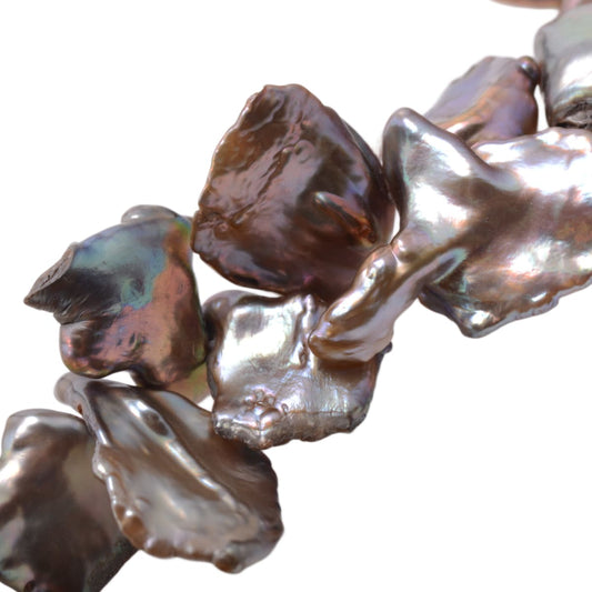 Iridescent Gray Freshwater Keshi Pearl Strand 15in by Continental Bead Suppliers