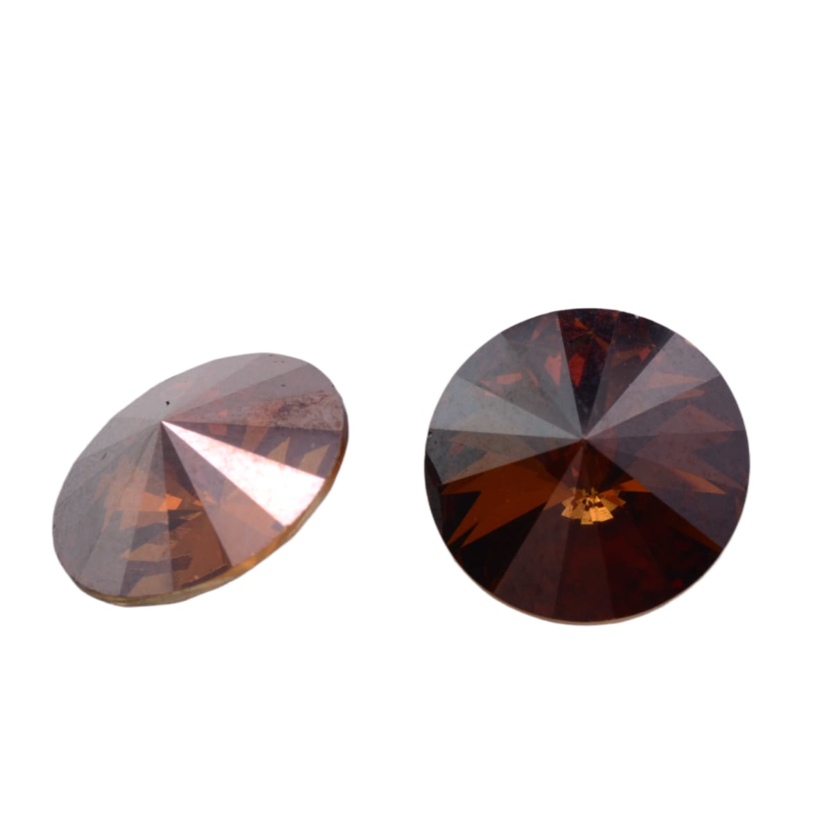 Swarovski Crystal 1122 14mm Rivoli Round Stone - Smoked Topaz by Continental Bead Suppliers