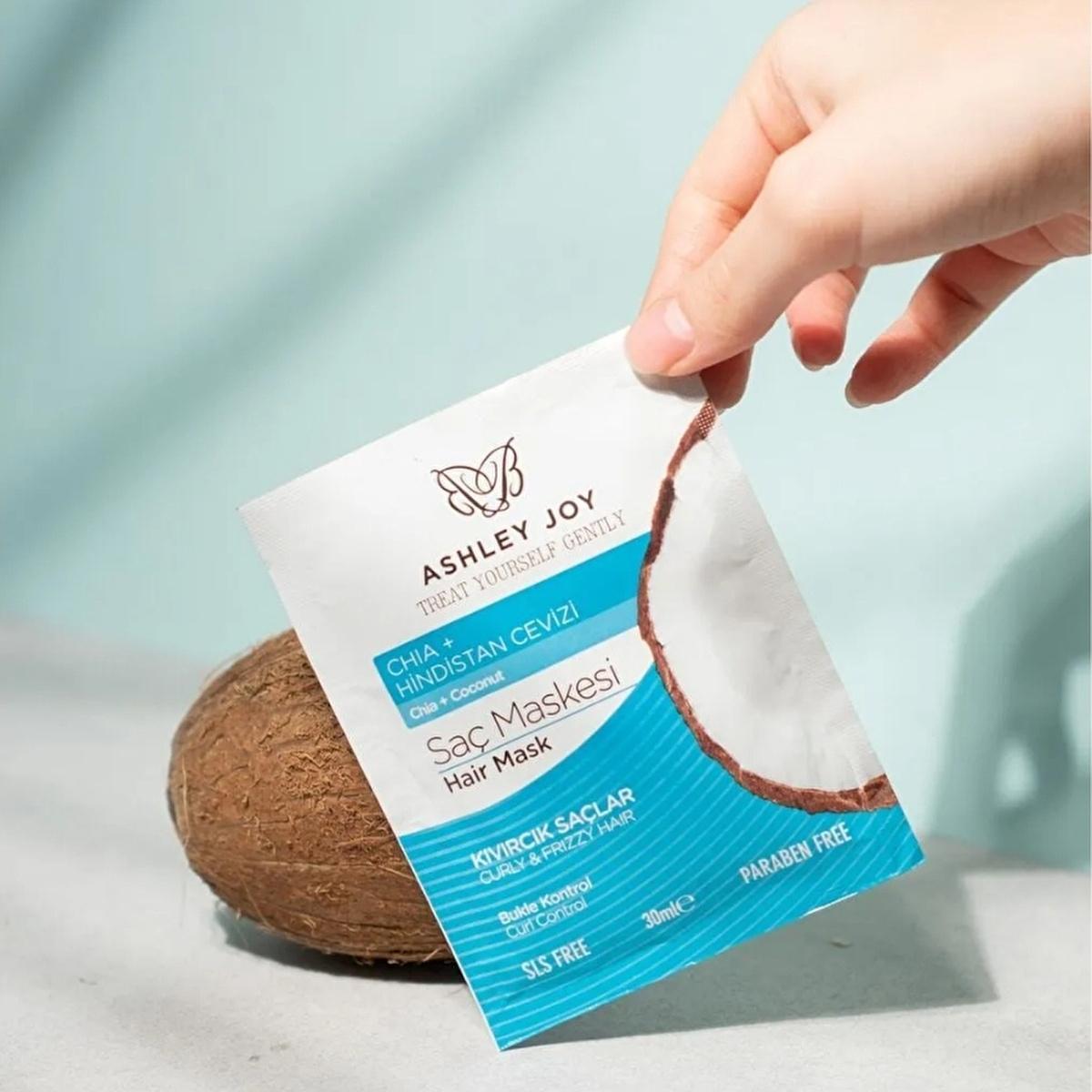 Ashley Joy Curl Control Hair Mask: Define Curls, Reduce Frizz & Repair with Chia & Flax Seed - Moisturizing Natural Hair Mask by Beauty Care Bag