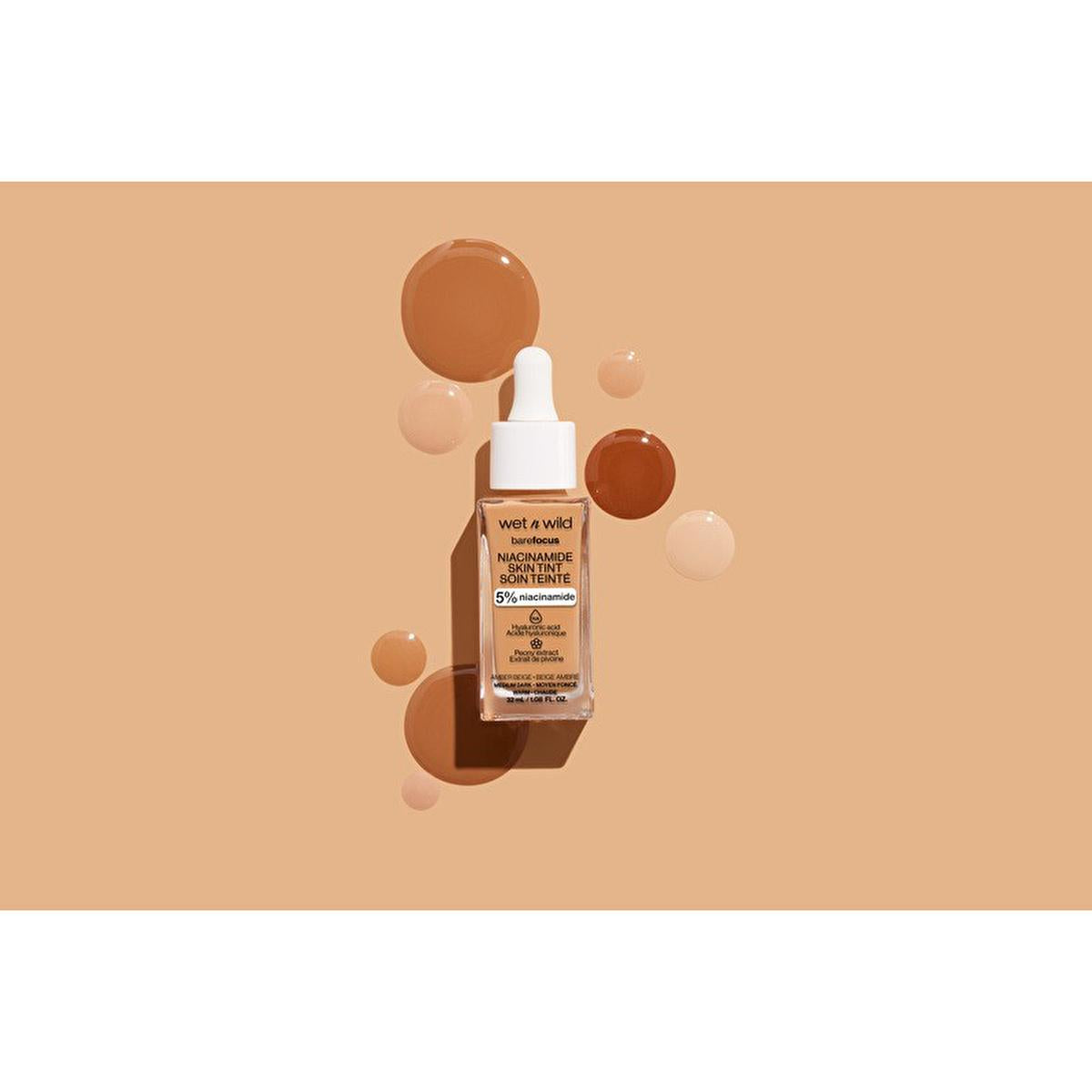 Wet n Wild Niacinamide Skin Tint Foundation: Fair Beige, Lightweight Coverage, Improves Skin Texture, Natural Satin Finish by Beauty Care Bag