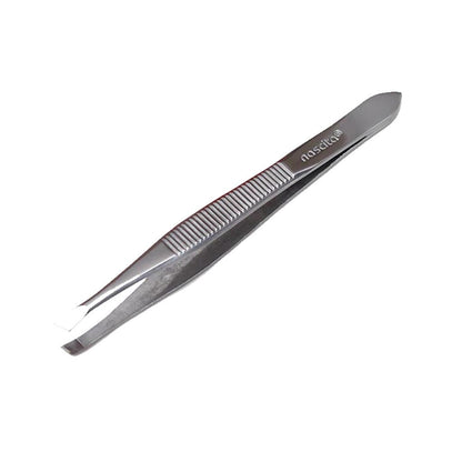 Nascita Chrome Slant Tip Tweezers for Precise Grooming by Beauty Care Bag