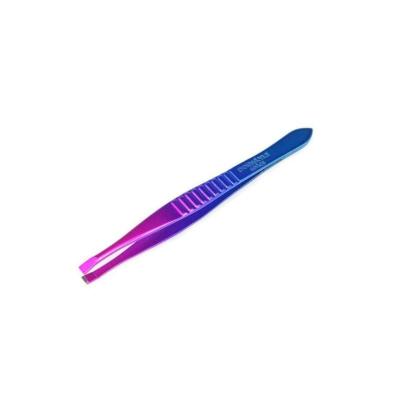 Nascita Ombre Flat Edge Colored Eyebrow Tweezers for Precise Shaping and Easy Hair Removal by Beauty Care Bag