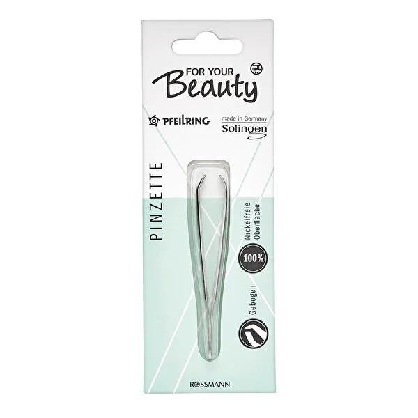 For Your Beauty Curved Eyebrow Tweezers - Precision Hair Removal for Sensitive Skin | Nickel-Free, Eco-Friendly Design by Beauty Care Bag