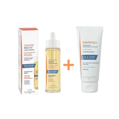 Ducray: Hair Loss Treatment Set with Creastim Reactiv Lotion & Anaphase Shampoo - Stimulate Growth, Strengthen Hair, Prevent Thinning by Beauty Care Bag