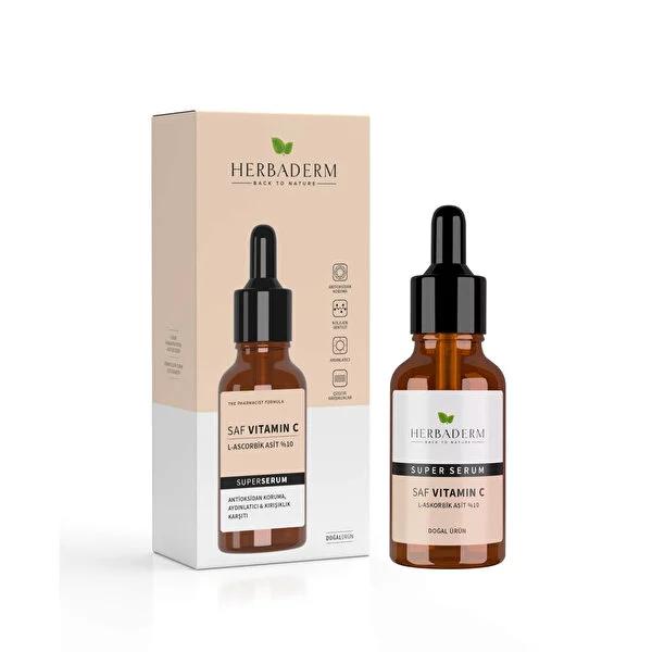 Herbaderm Vitamin C Serum: Potent Antioxidant, Boost Collagen & Brighten Skin | Anti-Aging, Reduce Wrinkles, Even Skin Tone by Beauty Care Bag