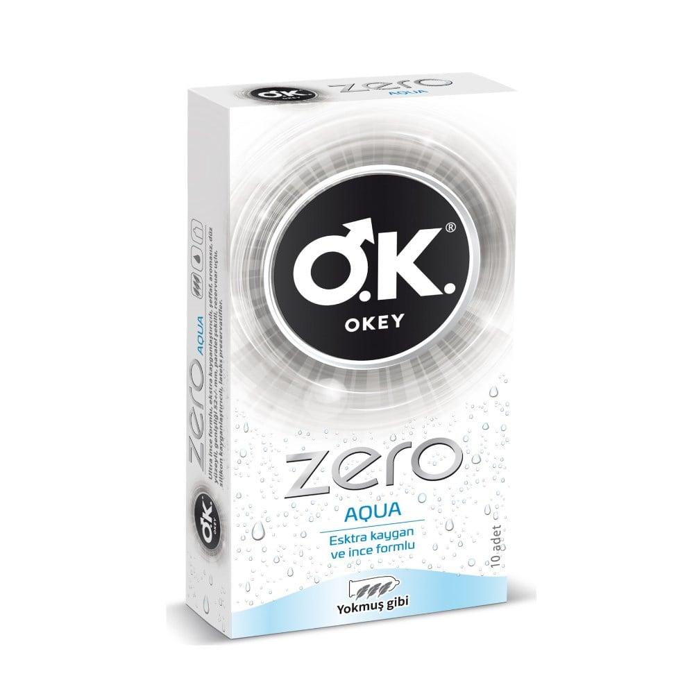 Okey Zero Aqua Ultra-Thin Lubricated Condoms 10-Pack by Beauty Care Bag