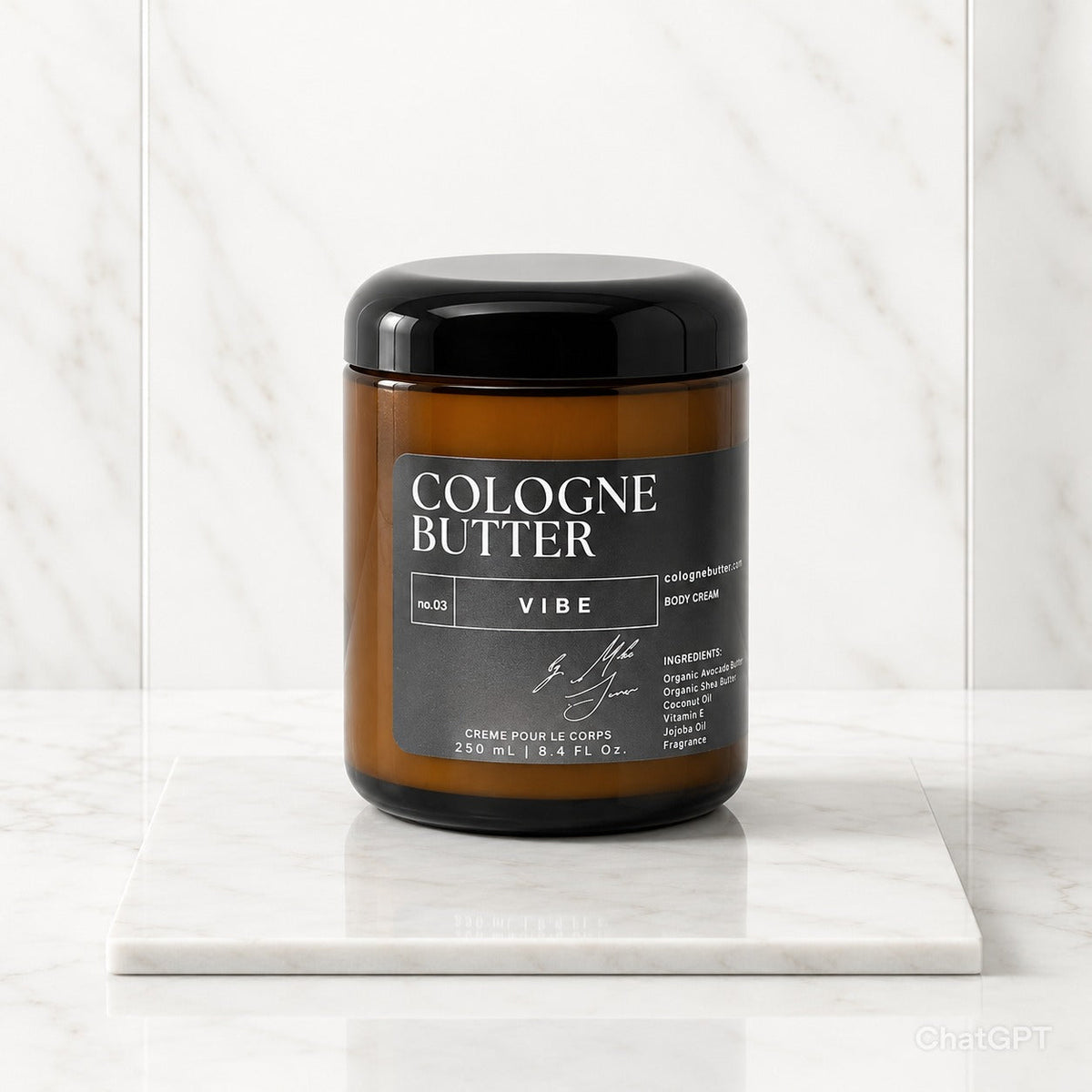 VIBE – Energizing Fragrance Body Butter | Grapefruit, Patchouli & Oakmoss Cologne Scent Moisturizing Skin Butter | Cologne Butter by CB