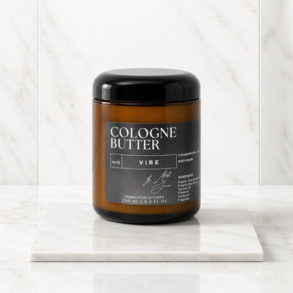 VIBE – Energizing Fragrance Body Butter | Grapefruit, Patchouli & Oakmoss Cologne Scent Moisturizing Skin Butter | Cologne Butter by CB