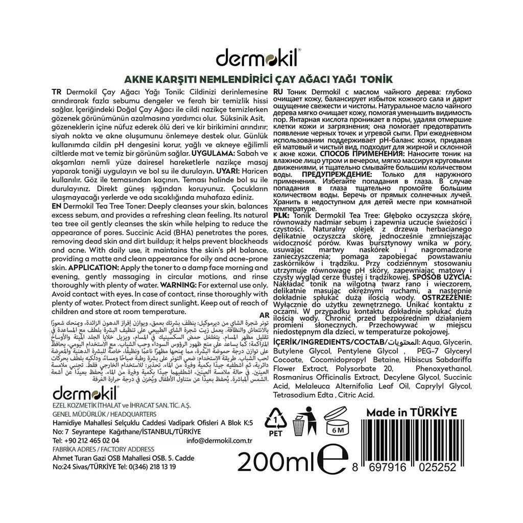 Dermokil Tea Tree Oil Clarifying Toner for Blemish-Prone Skin 200 ml by Beauty Care Bag