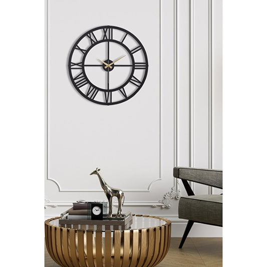 Muyika 41x41cm Silent Metal Wall Clock - Modern Decorative Clock for Home, Roma Design by Beauty Care Bag
