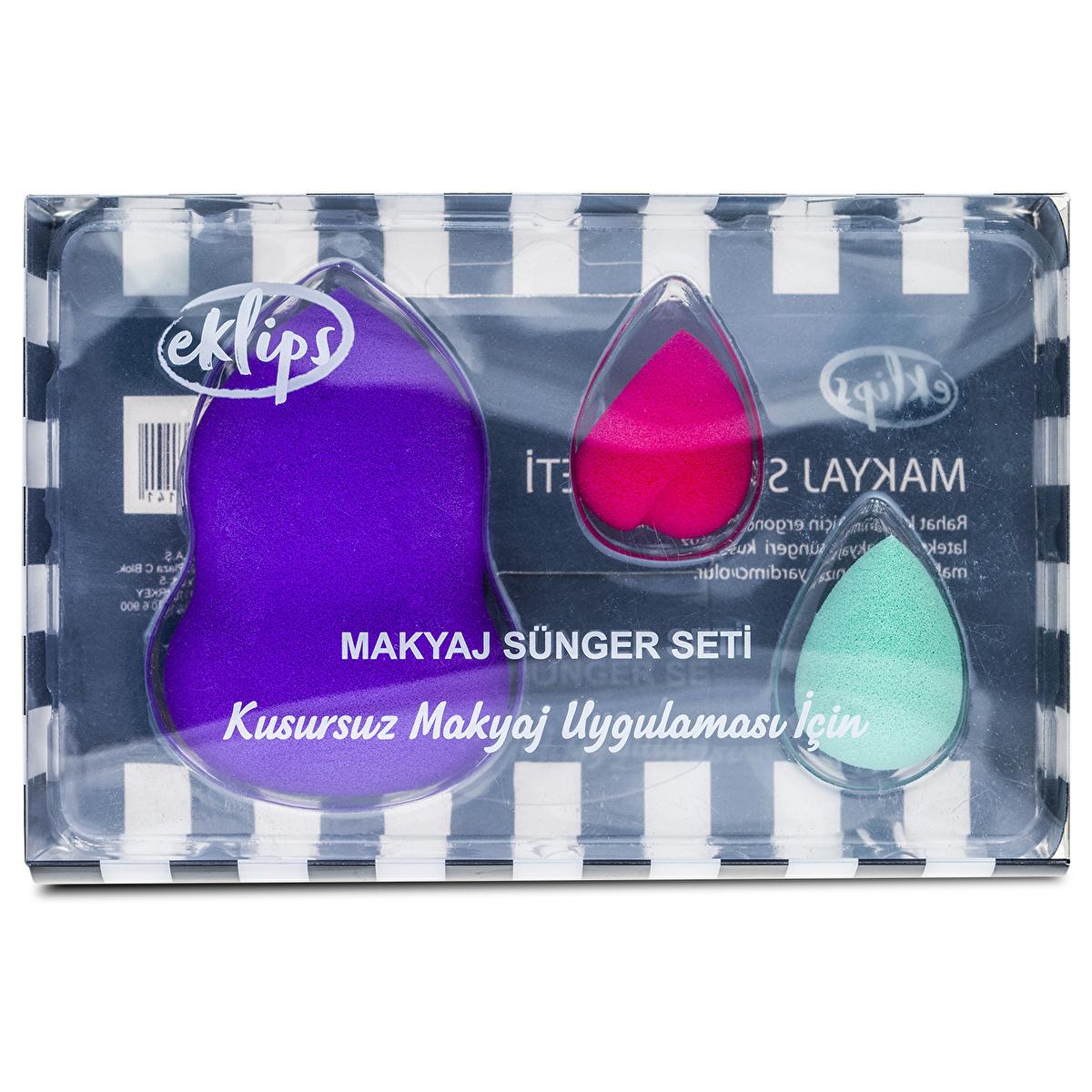 Eklips Professional Makeup Sponge Set - 3 Versatile Blending Sponges for Flawless Foundation & Concealer Application by Beauty Care Bag