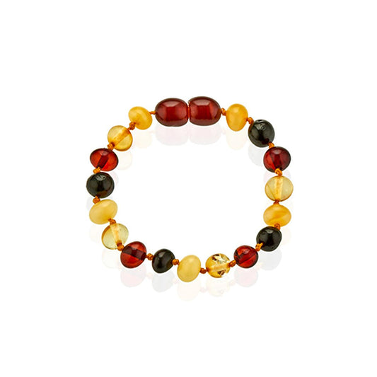 Babyjem Amber Teething Bracelet for Babies - Natural Pain Relief, Individually Knotted Amber Stones by Beauty Care Bag