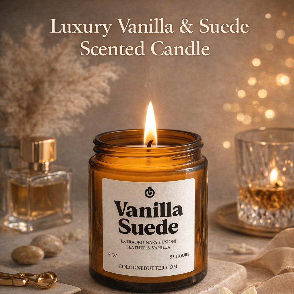 Vanilla Suede - The Luxury Vanilla & Suede Home Fragrance Candle for Relaxing Atmosphere, Spa Vibes & Premium Decor | Cologne Butter by CB