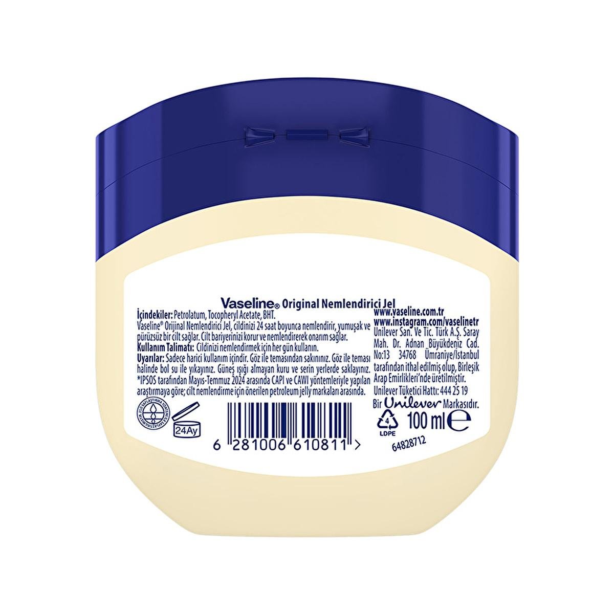Vaseline Original Moisturizing Jelly - 24 Hour Hydration for Dry Skin, Hypoallergenic & Dermatologist-RecommendedMoisturizerTorqelo.com