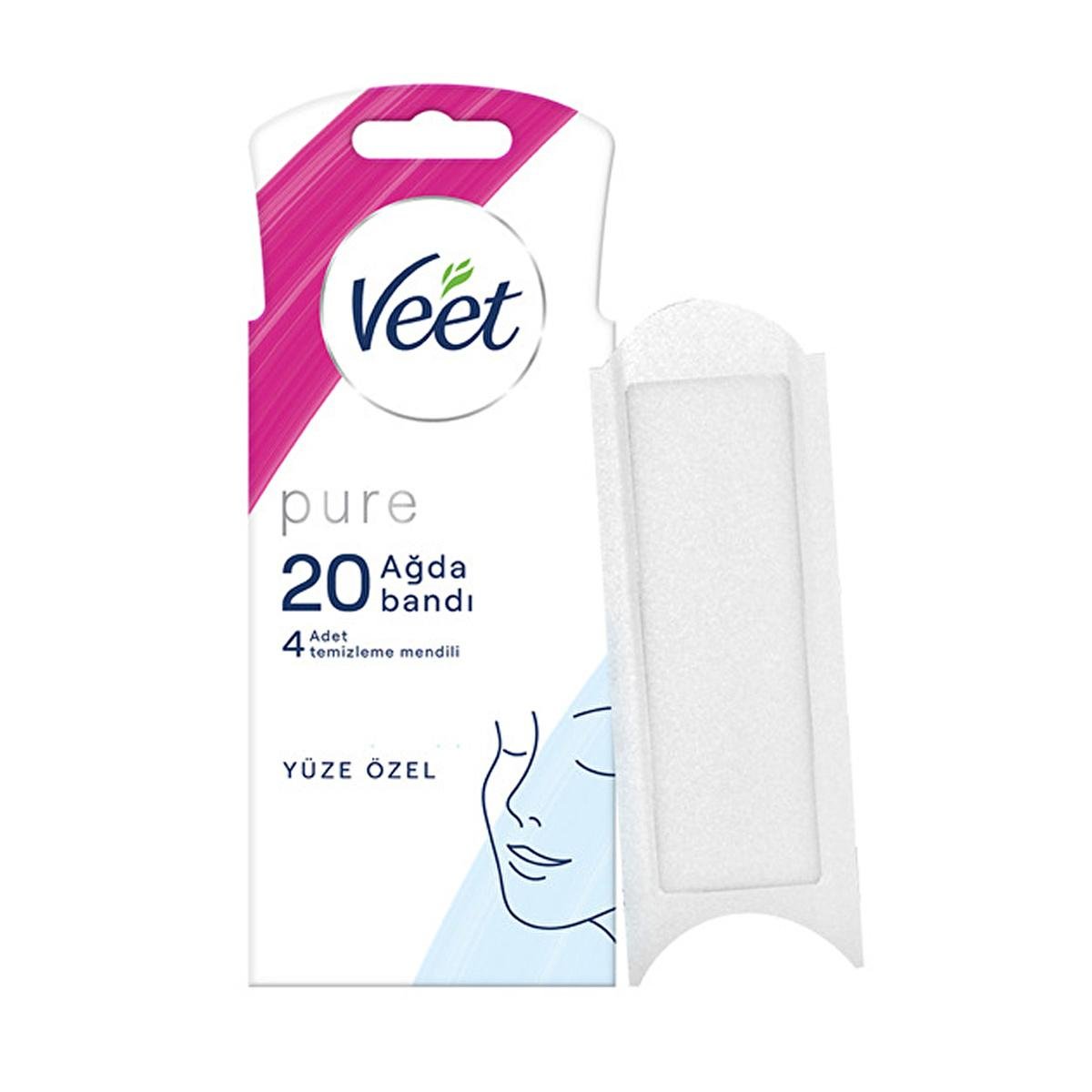 Veet Pure Facial Wax Strips for Sensitive Skin - Hypoallergenic Hair Removal for Face, Easy-Gelwax Technology, 20 Strips & 4 WipesSkin CareTorqelo.com