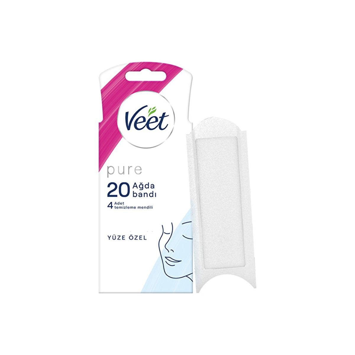 Veet Pure Facial Wax Strips for Sensitive Skin - Hypoallergenic Hair Removal for Face, Easy-Gelwax Technology, 20 Strips & 4 WipesSkin CareTorqelo.com