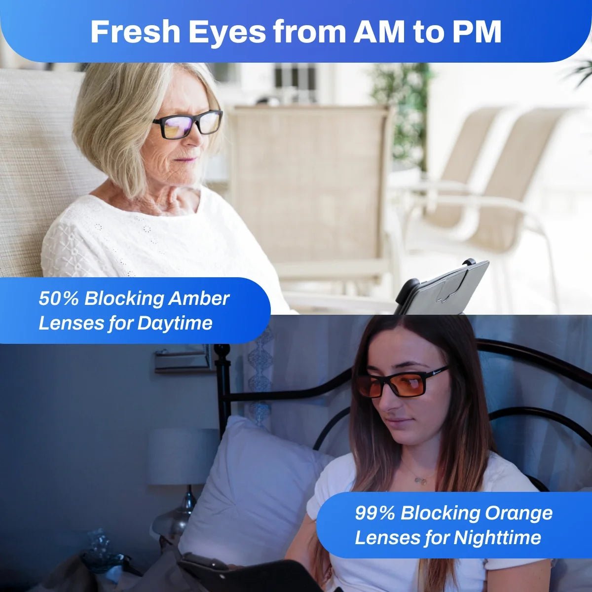 Versa Blue Light Blocking Glasses – with Interchangeable 50% and 99% Blocking LensessimpleTorqelo.com