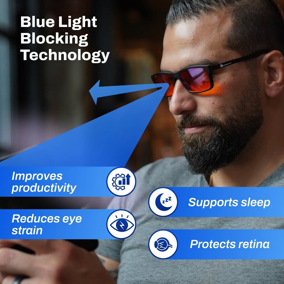 Versa Blue Light Blocking Glasses – with Interchangeable 50% and 99% Blocking LensessimpleTorqelo.com